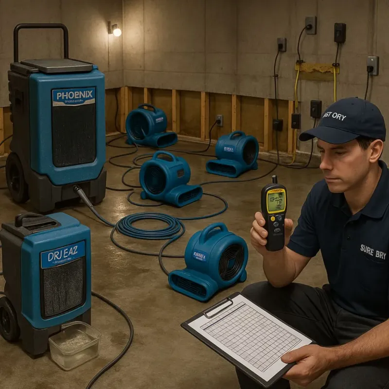 Structural Drying and Dehumidification process in Jackson, SC